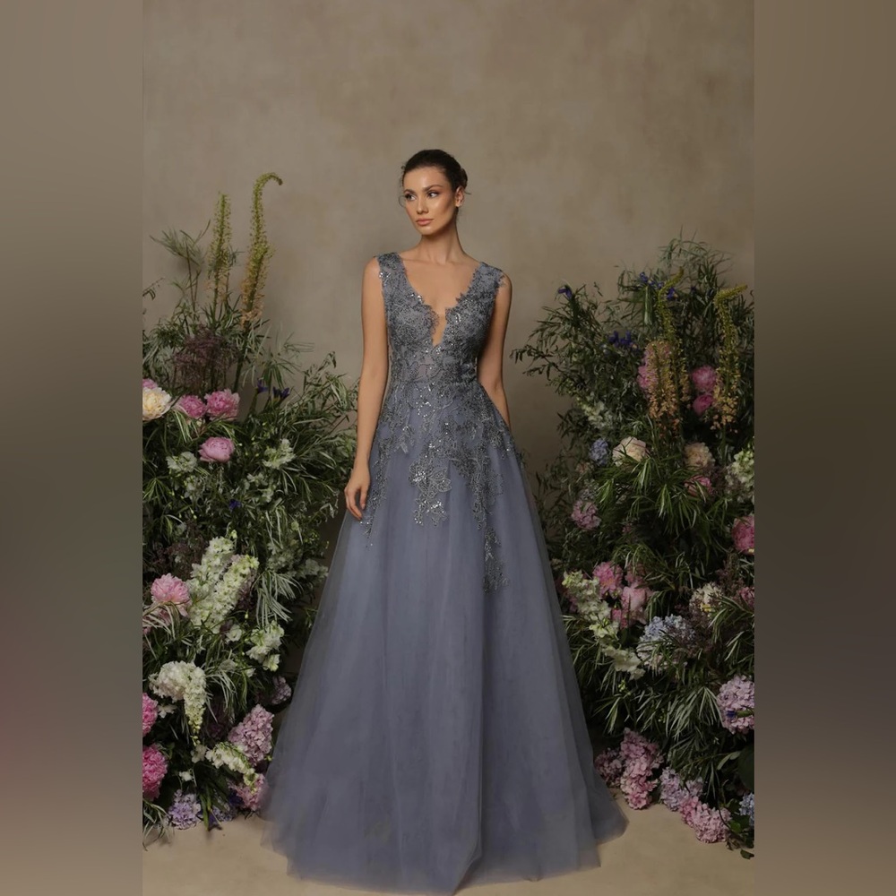 Tarik Ediz Ice Blue Gown